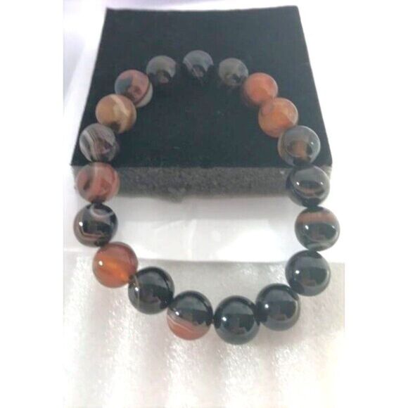 Sardonyx Beaded Stretch Bracelet - 10mm - Picture 4 of 5